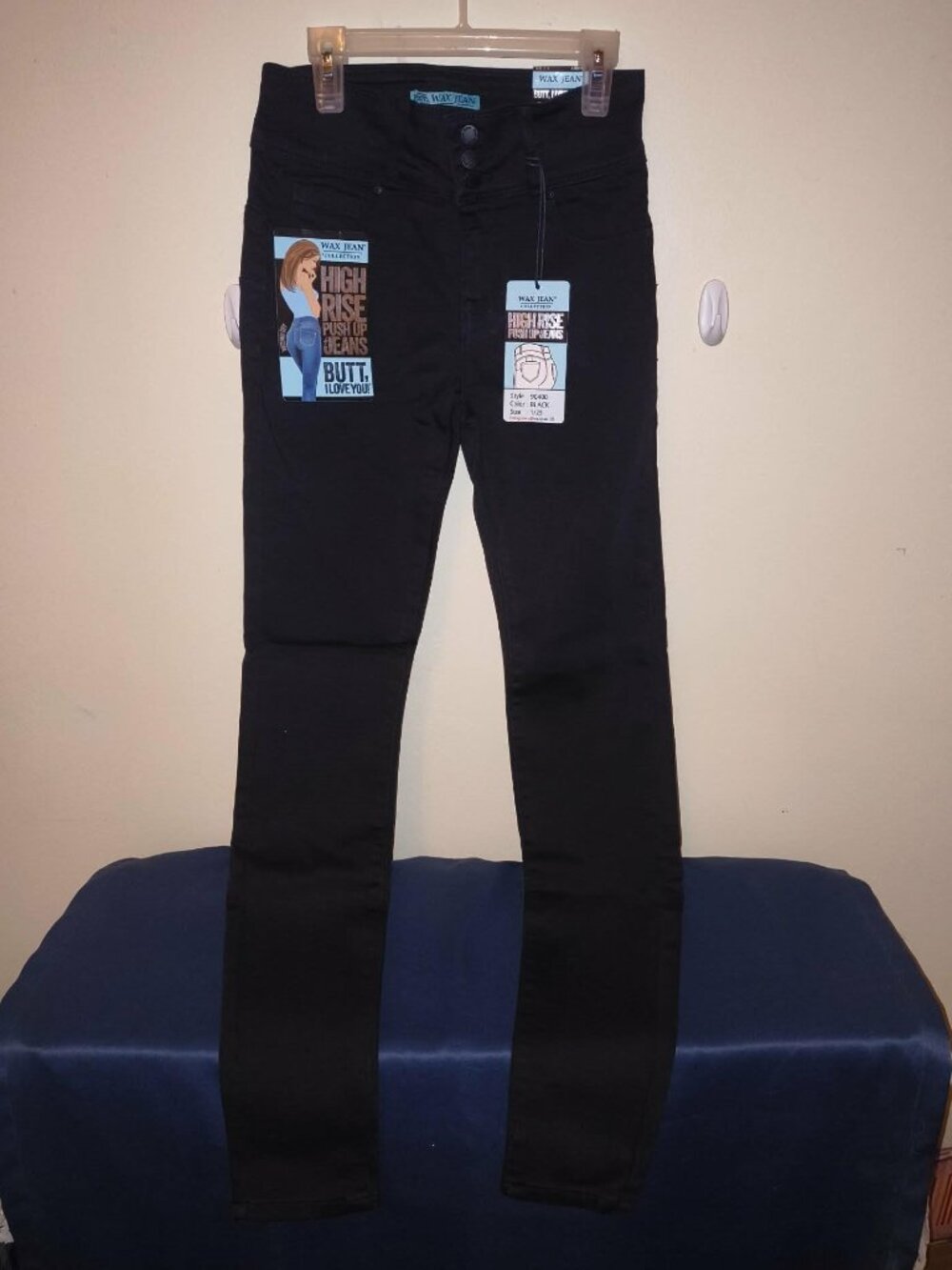 Black High Rise Push Up Jeans